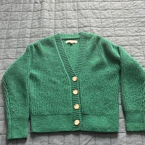 LOFT Emerald Button-Up Cardigan